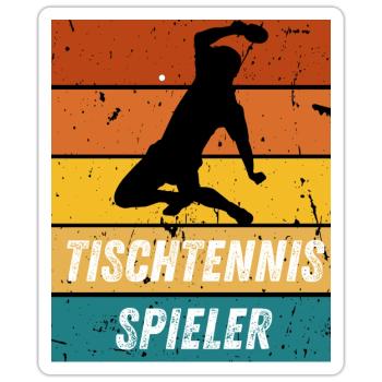 Tischtennisspieler - Sticker Größe S (10 x 10 cm) - Mattweiß - Vorne
