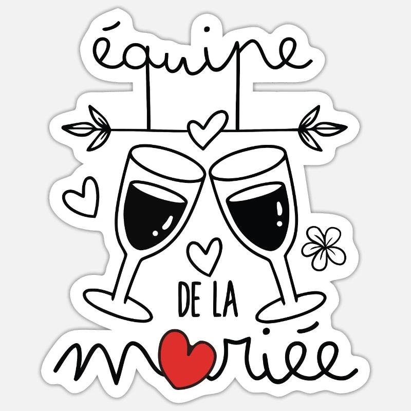 Team De La Mariée EVJF Future Mariée Sticker taille S (10 x 10 cm)