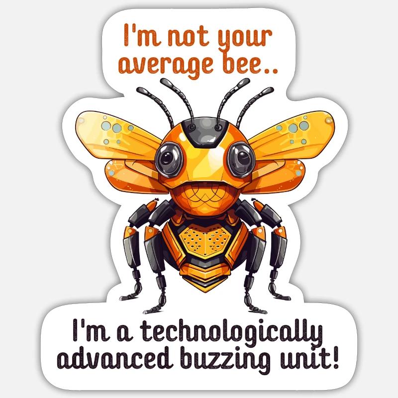 Roboter Biene - a buzzing Unit! Sticker Größe S (10 x 10 cm)