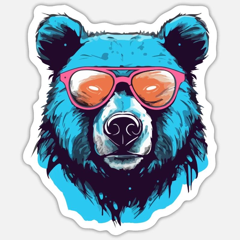 Com the super bear - Sticker size S (10 x 10 cm) - white matte