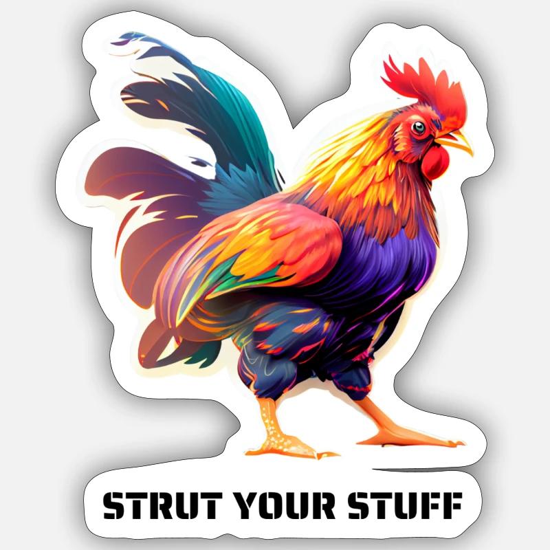 STRUT YOUR STUFF - Sticker Größe S (10 x 10 cm) - Mattweiß
