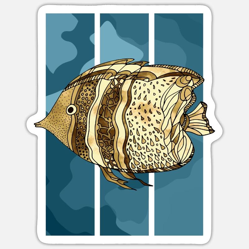 Fisch - Sticker Größe S (10 x 10 cm) - Mattweiß
