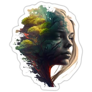 Rainbowtree-Nature-Girl - Sticker Größe S (10 x 10 cm) - Mattweiß - Vorne