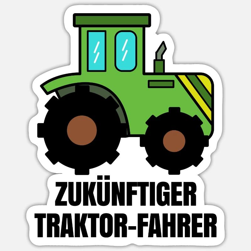 Traktor Nutzfahrzeug Landwirtschaft Statement Feld - Sticker Größe S (10 x 10 cm) - Mattweiß