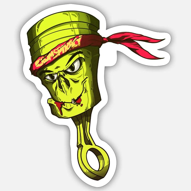 GROMPY GROMSP!RACY - Sticker Größe S (10 x 10 cm) - Mattweiß