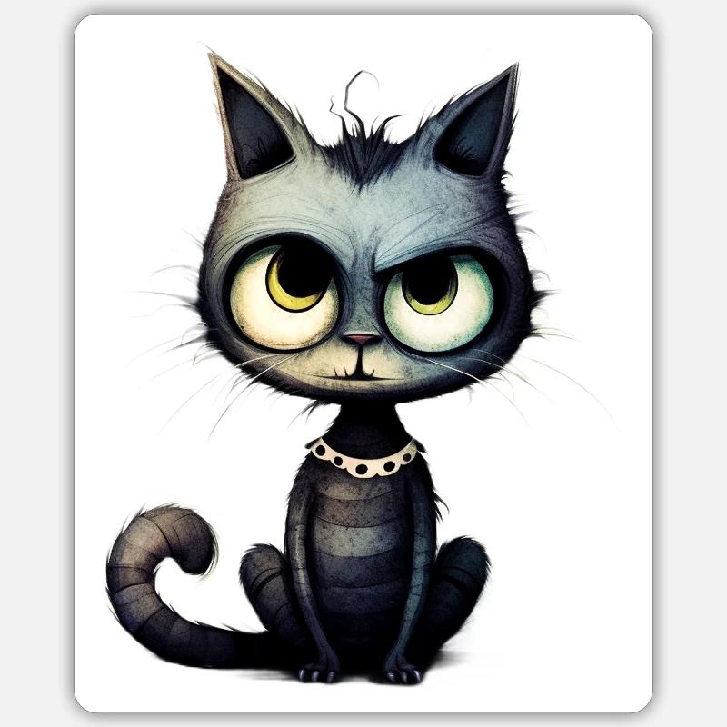 Chat moche Sticker taille S (10 x 10 cm)