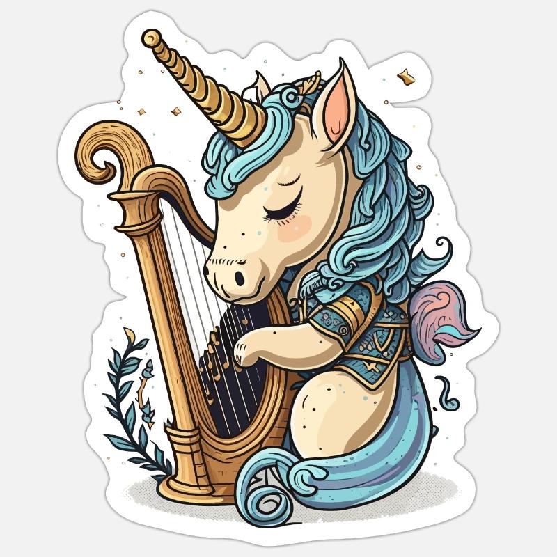 Harmonisches Einhorn - Sticker Größe S (10 x 10 cm) - Mattweiß