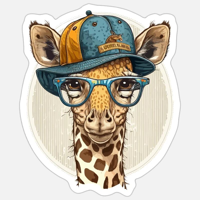 Modische Giraffe Sticker Größe S (10 x 10 cm)