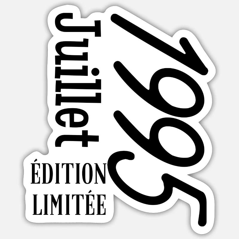 édition limitée juillet 1995 - Sticker taille S (10 x 10 cm) - blanc mat