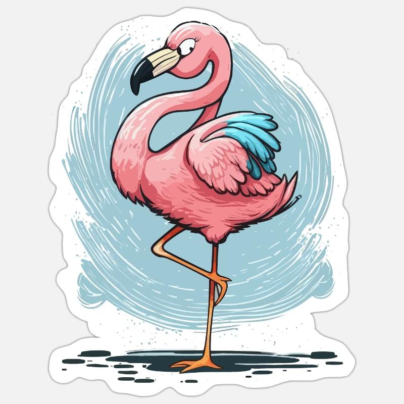 Flamingo Flow Sticker size S (10 x 10 cm)