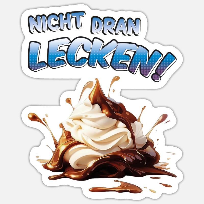 Nicht dran lecken! Eis Sticker Größe S (10 x 10 cm)