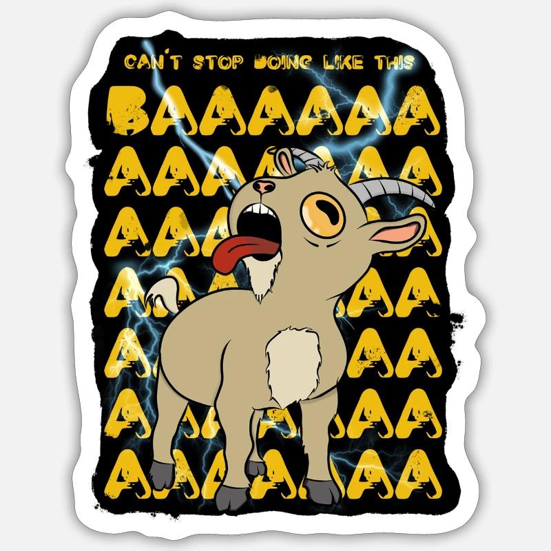 Chèvre orage - Sticker taille S (10 x 10 cm) - blanc mat