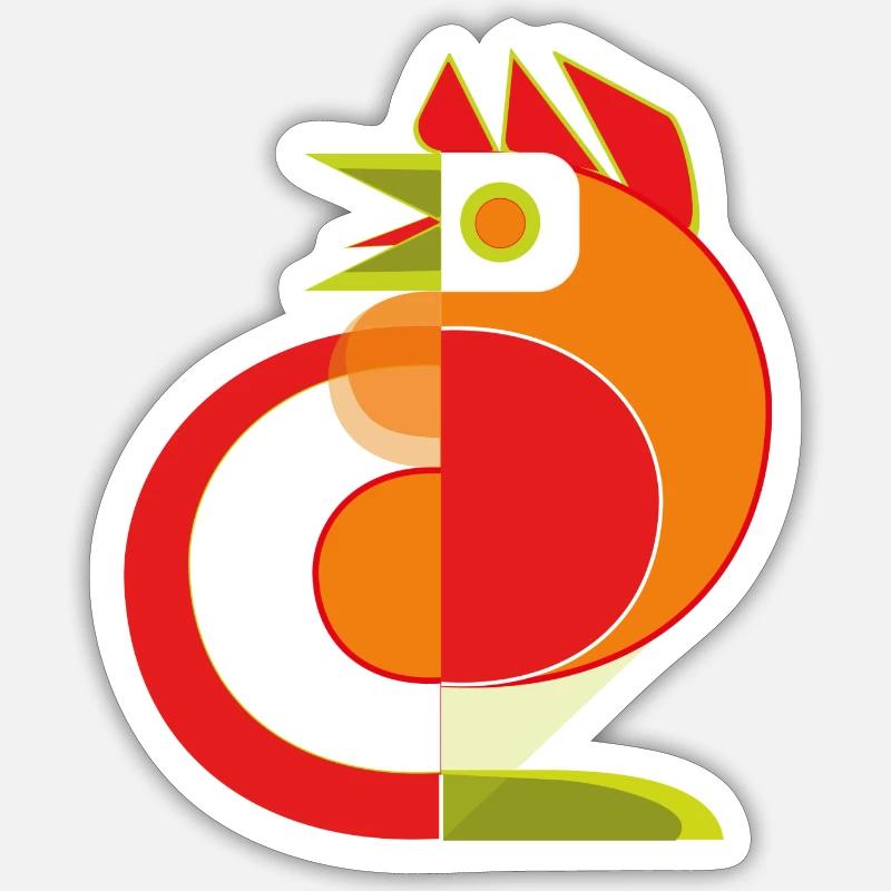 Rooster - Sticker size S (10 x 10 cm) - white matte