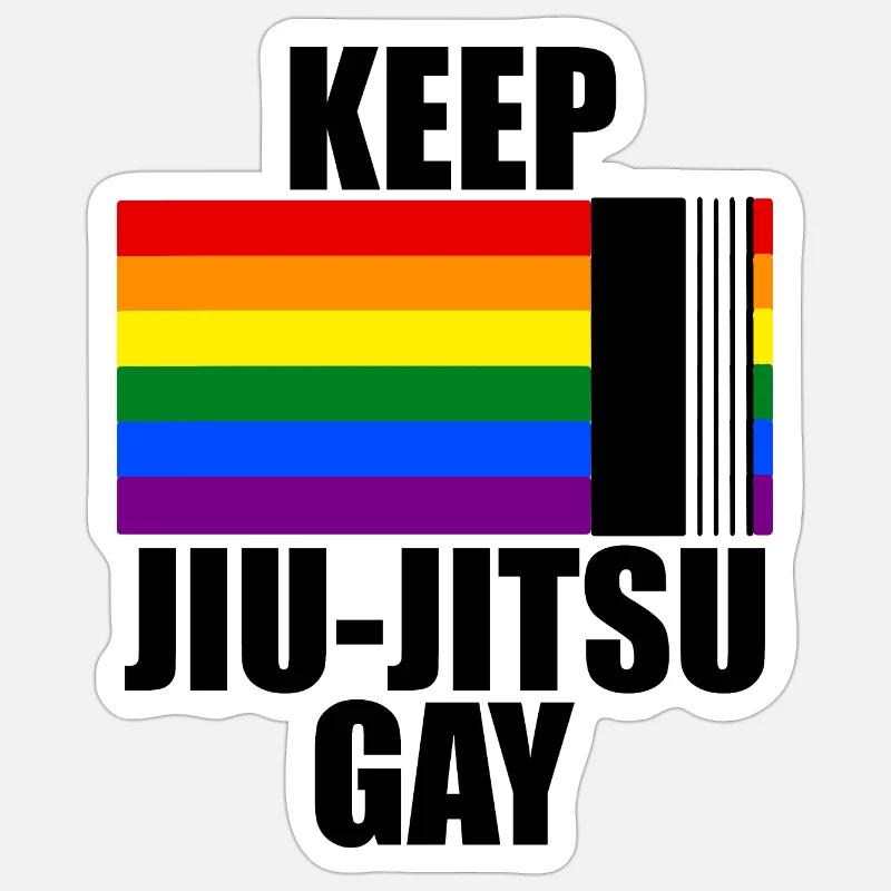 Keep Jiu Jitsu Gay - Sticker Größe S (10 x 10 cm) - Mattweiß
