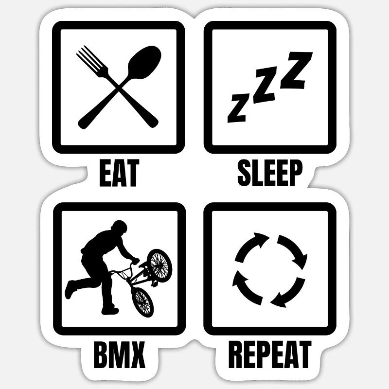 Horaire BMX - Sticker taille S (10 x 10 cm) - blanc mat