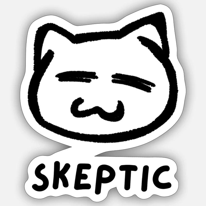 Skeptisch - Sticker Größe S (10 x 10 cm) - Mattweiß
