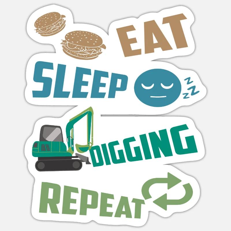 Excavator driver Sticker size S (10 x 10 cm)