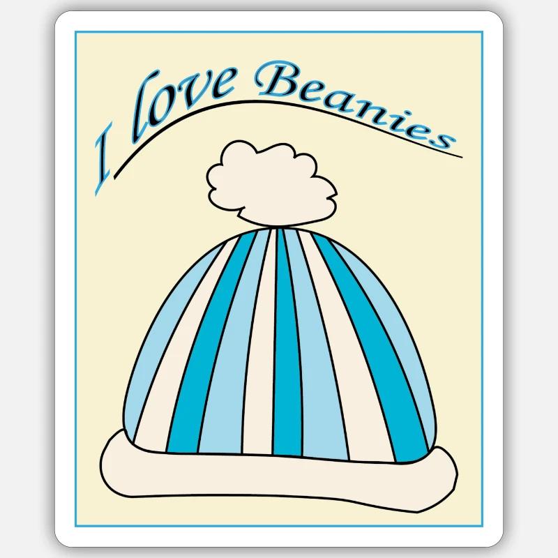 Beanie - Sticker Größe S (10 x 10 cm) - Mattweiß