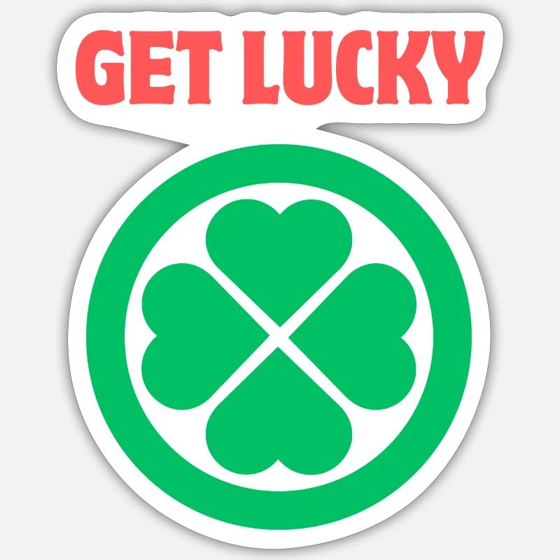 Get Lucky/Clover - Sticker size S (10 x 10 cm) - white matte