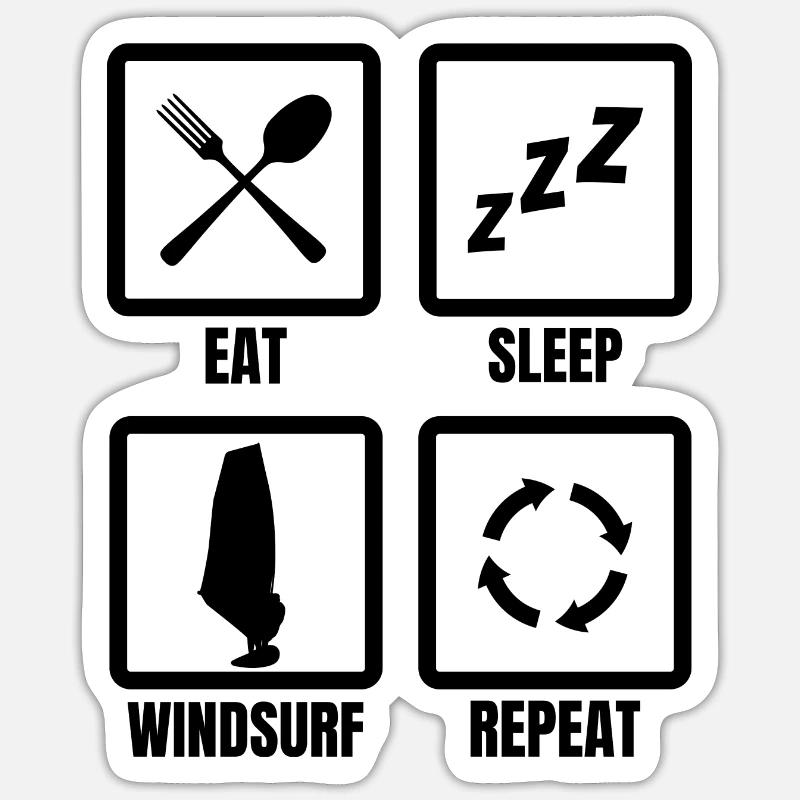 Routine de planche à voile Sticker taille S (10 x 10 cm)