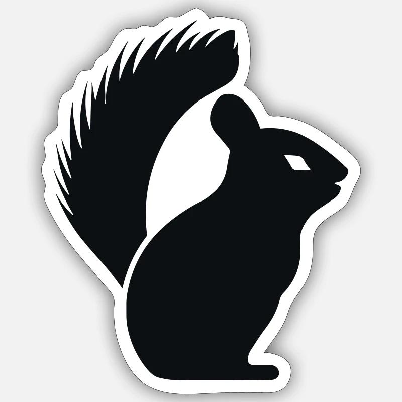 écureuil - Sticker taille S (10 x 10 cm) - blanc mat