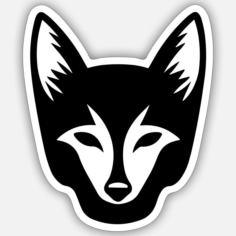 renard - Sticker taille S (10 x 10 cm) - blanc mat