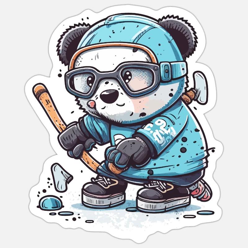Panda Puckster - Sticker taille S (10 x 10 cm) - blanc mat