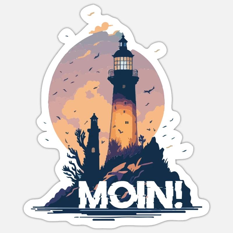 MOIN! - Sticker Größe S (10 x 10 cm) - Mattweiß