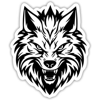 Wolf - Sticker Größe S (10 x 10 cm) - Mattweiß - Vorne