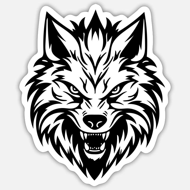 Wolf - Sticker Größe S (10 x 10 cm) - Mattweiß