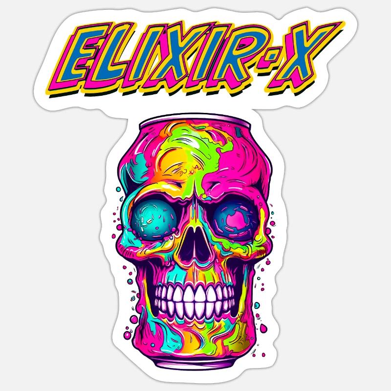 ELIXIR X - Sticker size S (10 x 10 cm) - white matte