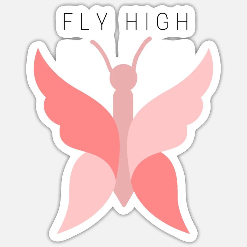 papillon - Sticker taille S (10 x 10 cm) - blanc mat