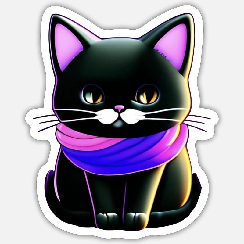 Cat - Sticker size S (10 x 10 cm) - white matte