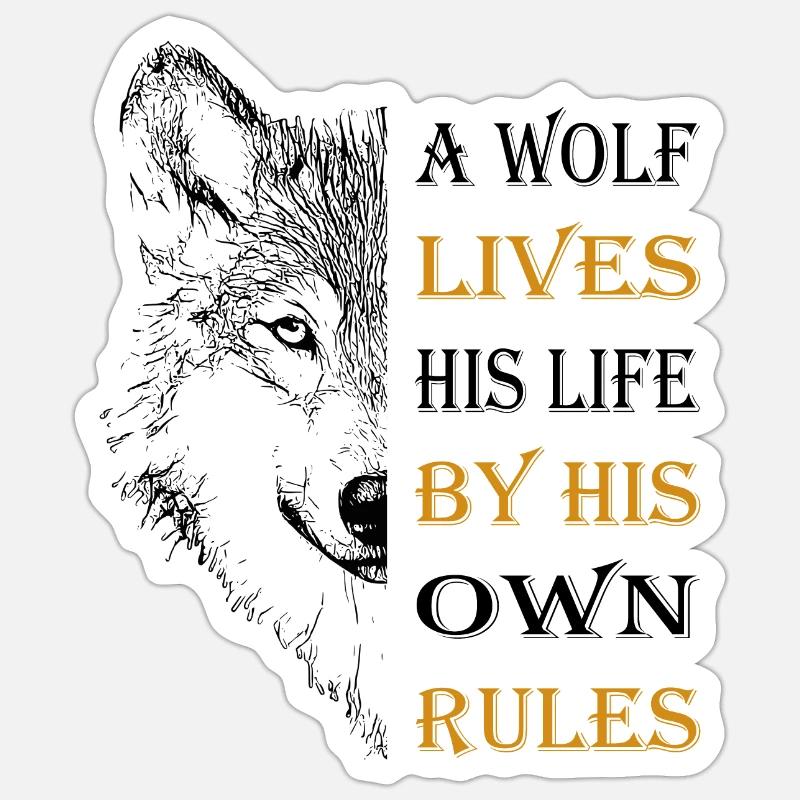 Wolfskopf - Sticker Größe S (10 x 10 cm) - Mattweiß