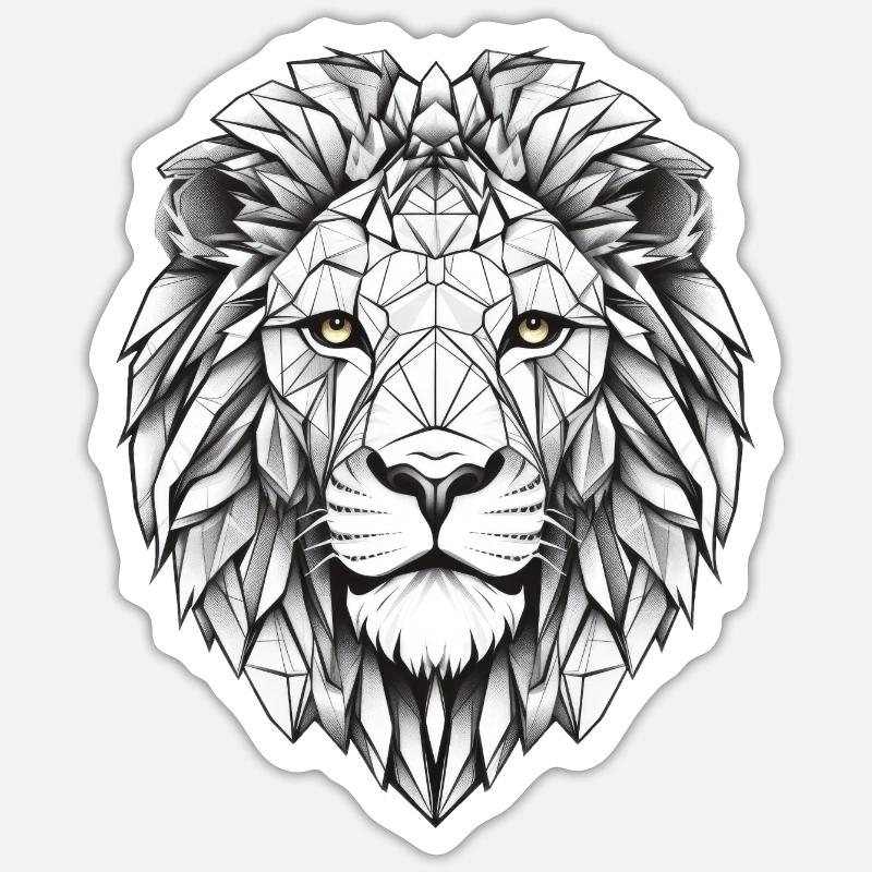 Lion Geometric - Sticker size S (10 x 10 cm) - white matte