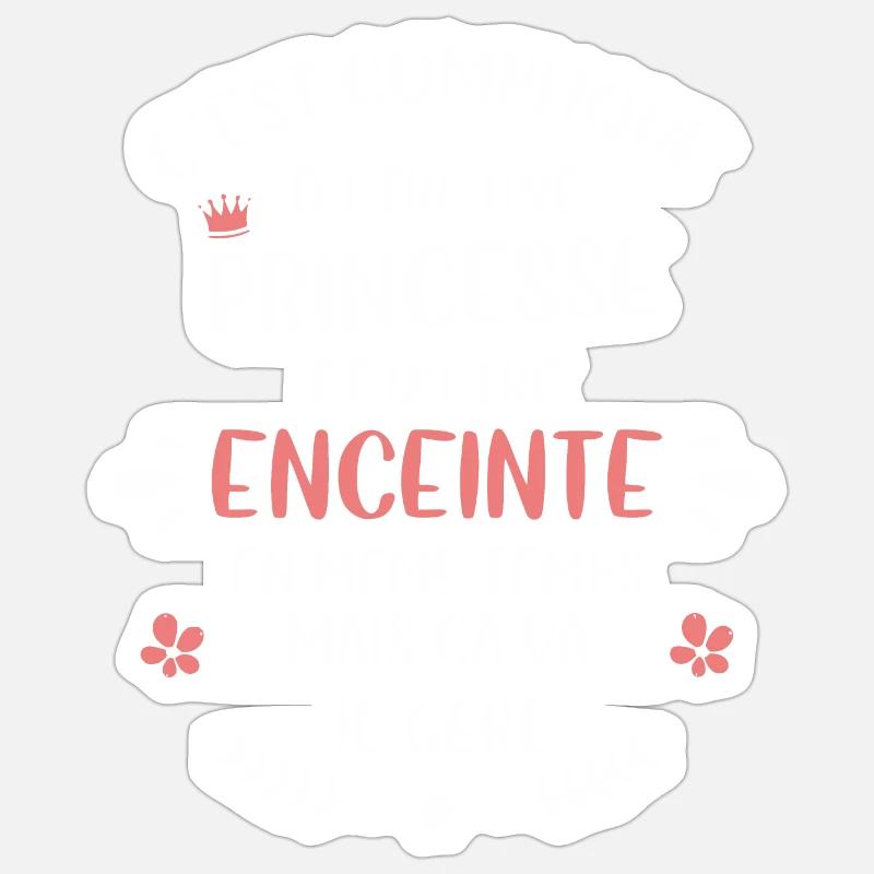 Grossesse Princesse Enceinte Pour Future Maman Sticker taille S (10 x 10 cm)