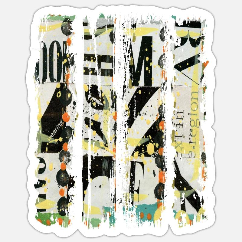 Zeitungsausschnitte Scrapbook Zeitschriften Alphabet Code Sticker Größe S (10 x 10 cm)