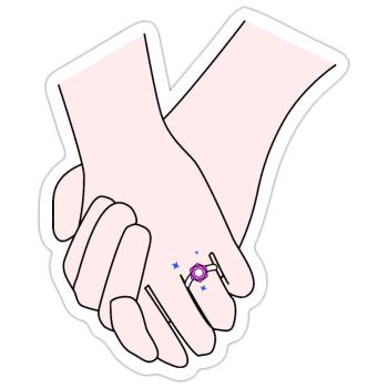 holding hands weddign day - Sticker size S (10 x 10 cm) - white matte - Front