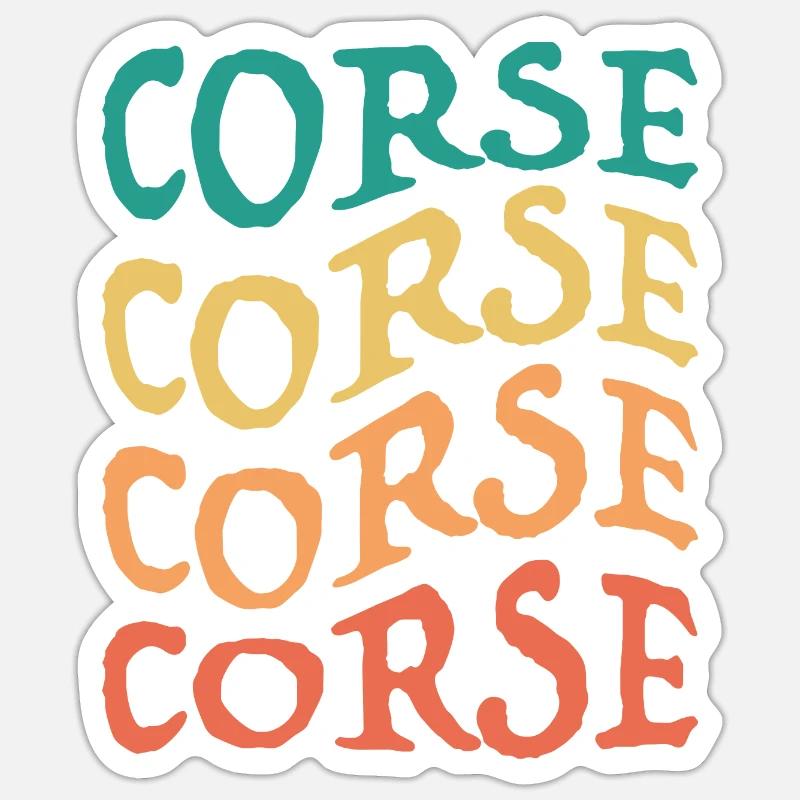 Corse Multicolor Design Geschenkidee Sticker Größe S (10 x 10 cm)