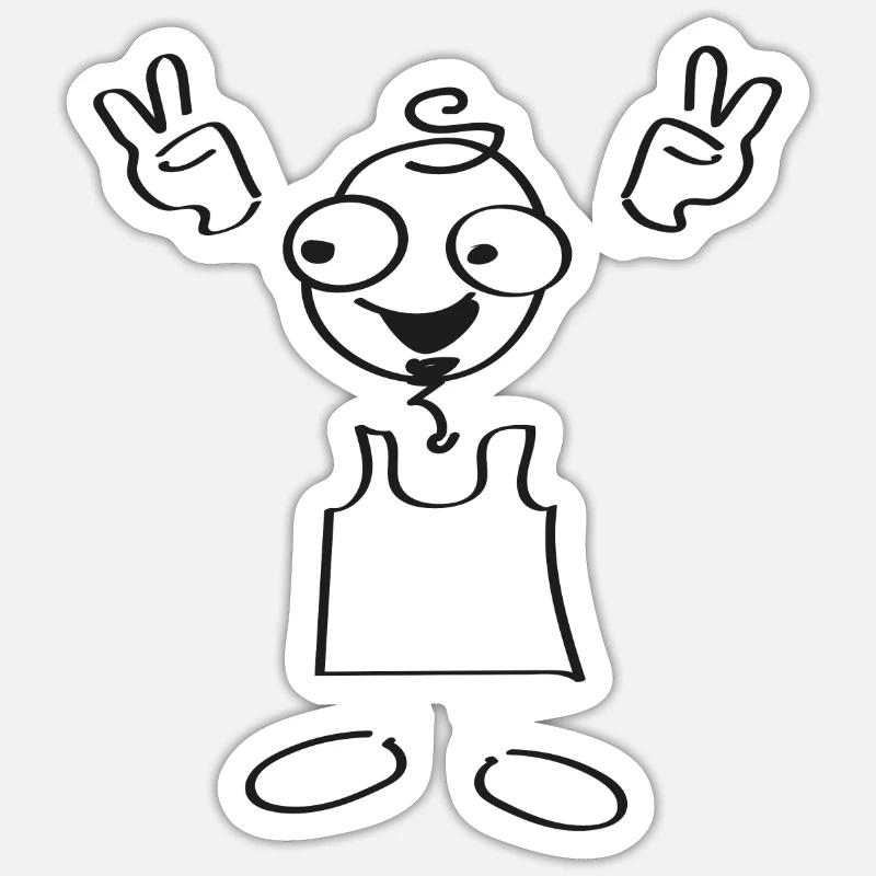 Funy - Sticker Größe S (10 x 10 cm) - Mattweiß