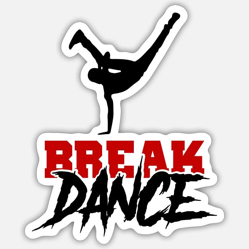 Break Dance 01 - Sticker size S (10 x 10 cm) - white matte