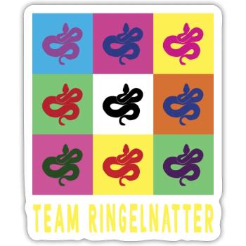 Team grass snake - Sticker size S (10 x 10 cm) - white matte - Front