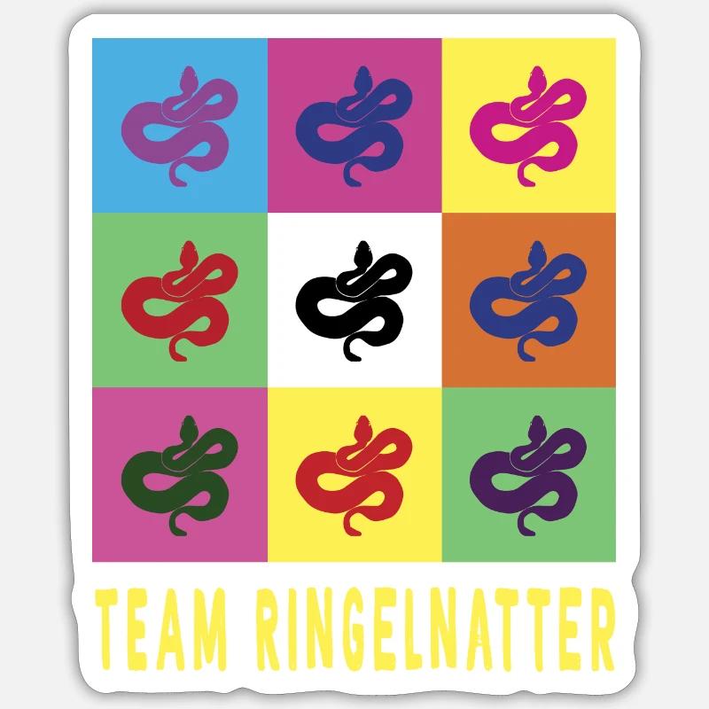 Serpent d’herbe de l’équipe - Sticker taille S (10 x 10 cm) - blanc mat