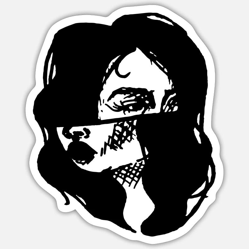 Rose "Splitted" - Sticker Größe S (10 x 10 cm) - Mattweiß