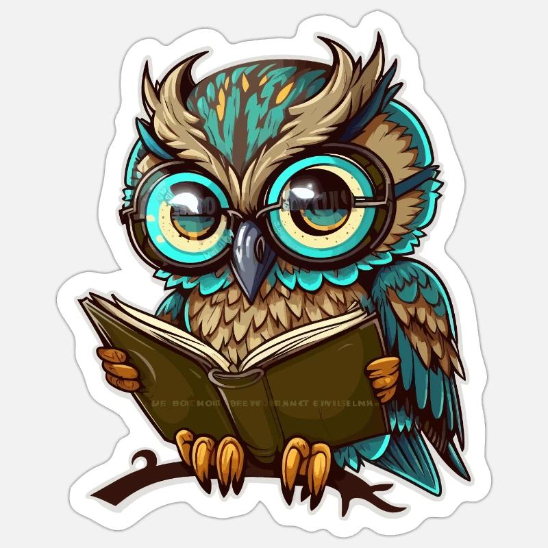 Bookworm Sticker size S (10 x 10 cm)