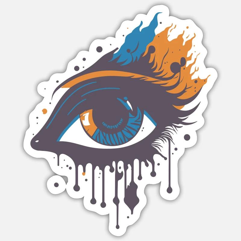 Abstrakte Schönheitsauge 1 - Sticker Größe S (10 x 10 cm) - Mattweiß