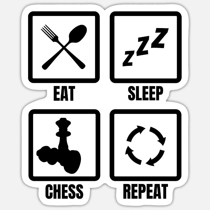 Chess Routine - Sticker size S (10 x 10 cm) - white matte