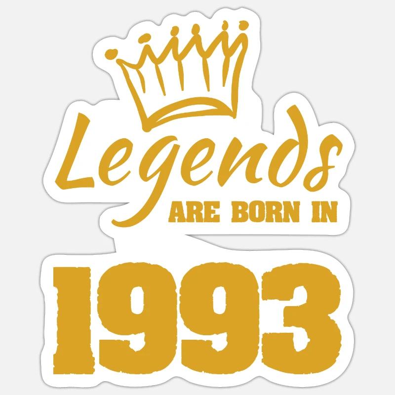 Né en 1993 - Sticker taille S (10 x 10 cm) - blanc mat