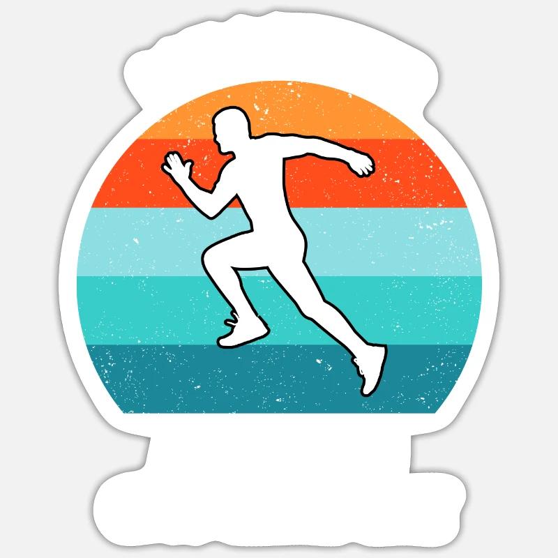 Faire du jogging - Sticker taille S (10 x 10 cm) - blanc mat