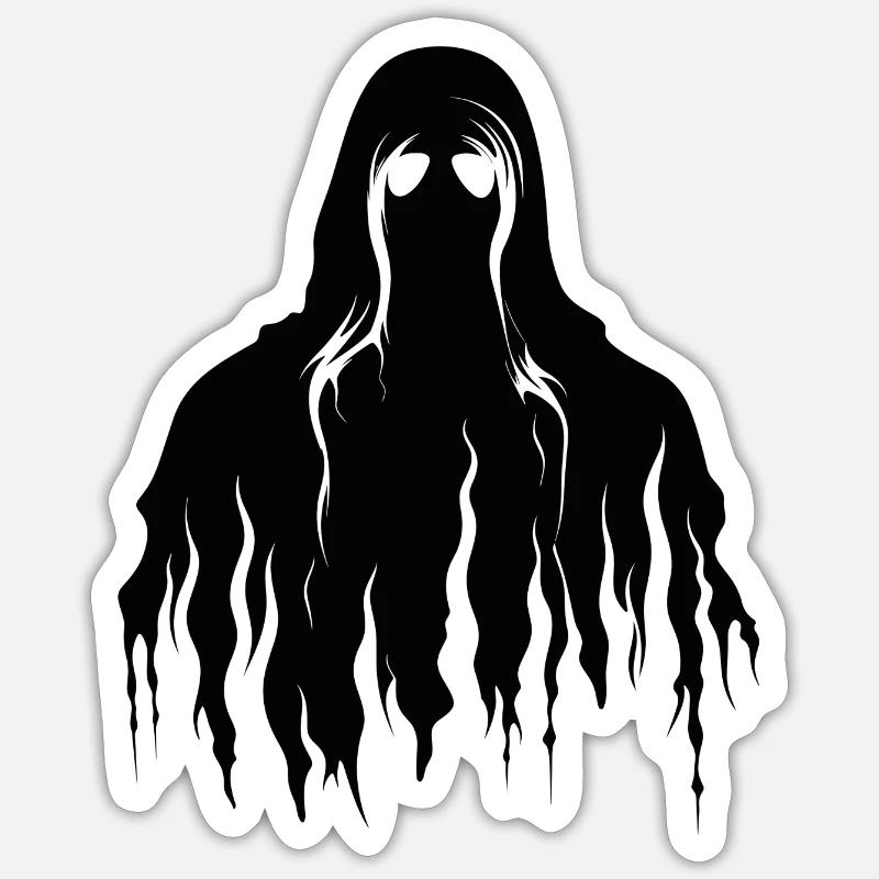Ghostly Noir - Sticker Größe S (10 x 10 cm) - Mattweiß